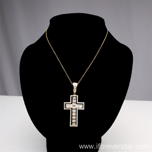 silver cz pave cross charm pendant jewelry